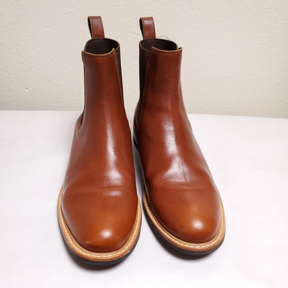 NISOLO Carmen Chelsea Cognac Leather Ankle Boots Ankle Booties Sz 11 - Picture 7 of 14